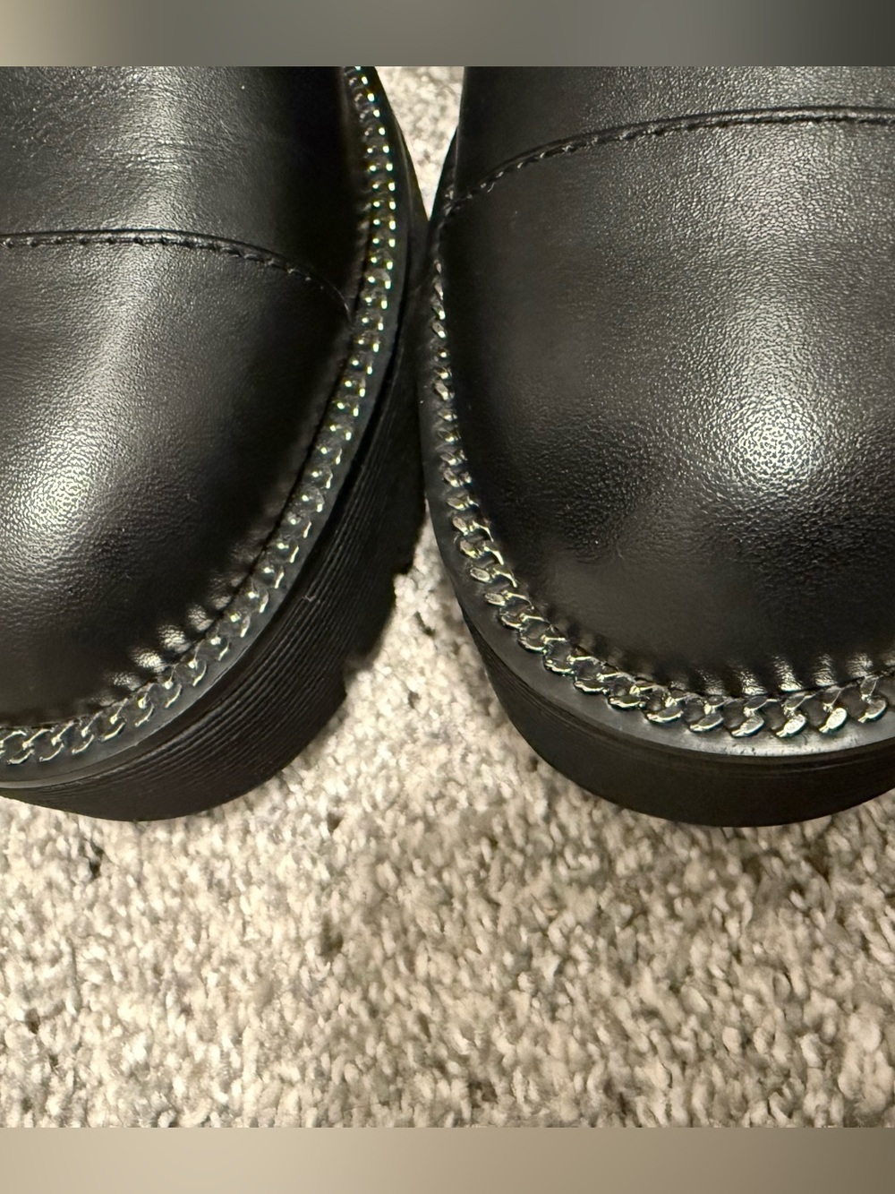 Michael Kors Black Leather Platform Combat Boots Size 7 Never Worn - Picture 8 of 16